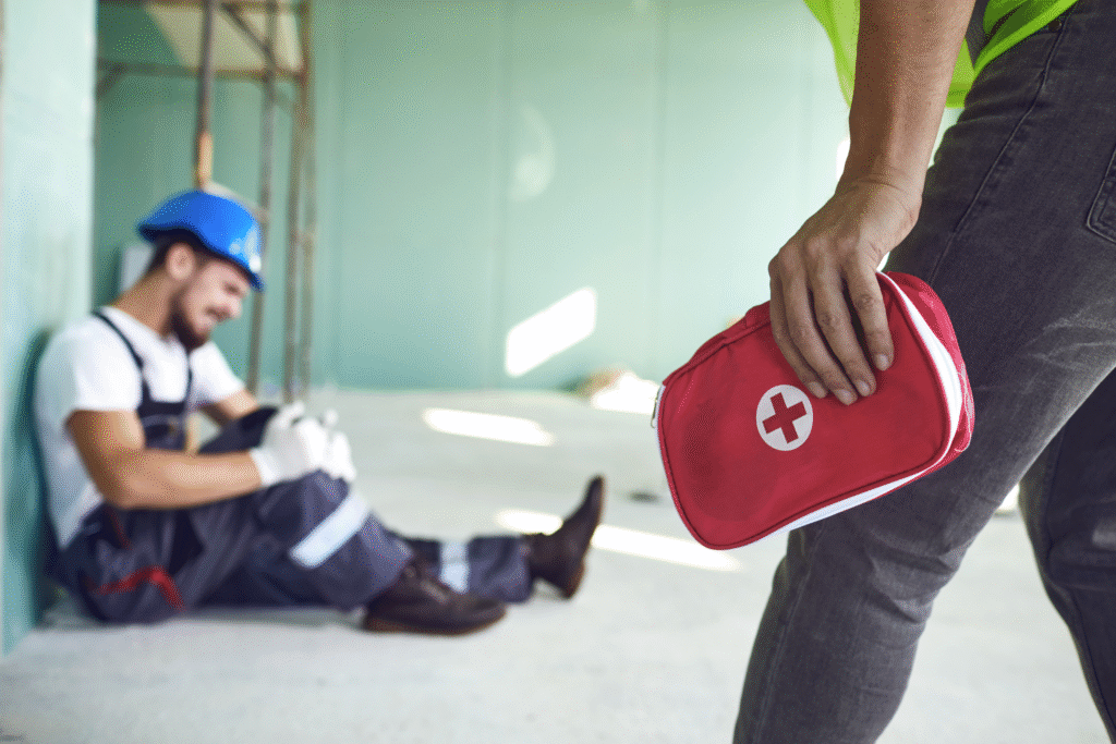 man injured on the job